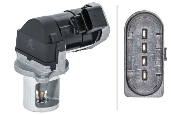 HELLA EGR valve 11299245 Supplementary Article/Supplementary Info: with seal, Operating Mode: Electric, Number of pins: 4, Assy./disassy. by qualified personnel required!: