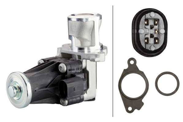 HELLA EGR valve 11299256 Supplementary Article/Supplementary Info: with seal, Operating Mode: Electric, Number of pins: 5, Assy./disassy. by qualified personnel required!: