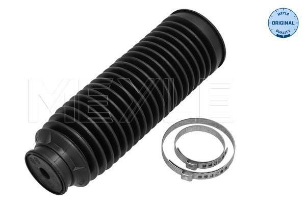 MEYLE Steering boot 11301183 Fitting Position: Front Axle Right, Front Axle Left, Height [mm]: 210, Inner Diameter 1 [mm]: 12, Inner Diameter 2 [mm]: 61, Material: TPE (thermoplastic elastomer), NBR (nitrile butadiene rubber), Supplementary Article/Supplementary Info: with accessories, replacement in pairs recommended: , Required quantity: 2