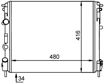 BEHR HELLA SERVICE Radiator 11311318 Radiator type: Mechanically jointed cooling fins, Core Length [mm]: 480, Core Width [mm]: 416, Core Depth [mm]: 34, Water Tank Material (radiator): Plastic 1.
