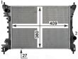 BEHR HELLA SERVICE Radiator 11312316 Radiator type: Mechanically jointed cooling fins, Core Length [mm]: 540, Core Width [mm]: 392, Core Depth [mm]: 18, Diameter 1 [mm]: 36, Diameter 2 [mm]: 36, Vehicle Equipment: for vehicles with/without air conditioning 4.