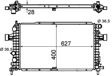 BEHR HELLA SERVICE Radiator 11312239 Radiator type: Brazed cooling fins, Core Length [mm]: 627, Core Width [mm]: 400, Core Depth [mm]: 28, Water Tank Material (radiator): Plastic, Manufacturer: produced by MAHLE, Transmission Type: Manual Transmission 1.