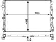 BEHR HELLA SERVICE Radiator 11312377 Radiator type: Brazed cooling fins, Core Length [mm]: 640, Core Width [mm]: 446, Core Depth [mm]: 16, Water Tank Material (radiator): Plastic, Inlet O [mm]: 38, Outlet O [mm]: 38, Cooling fins material: Aluminium, Manufacturer: produced by MAHLE 5.