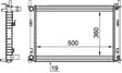 BEHR HELLA SERVICE Radiator 11312085 Radiator type: Brazed cooling fins, Core Length [mm]: 500, Core Width [mm]: 356, Core Depth [mm]: 19, Water Tank Material (radiator): Plastic, Vehicle Equipment: for vehicles with/without air conditioning, Transmission Type: Manual Transmission 9.