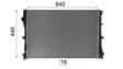 BEHR HELLA SERVICE Radiator 11312377 Radiator type: Brazed cooling fins, Core Length [mm]: 640, Core Width [mm]: 446, Core Depth [mm]: 16, Water Tank Material (radiator): Plastic, Inlet O [mm]: 38, Outlet O [mm]: 38, Cooling fins material: Aluminium, Manufacturer: produced by MAHLE 10.