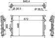 BEHR HELLA SERVICE Radiator 11312228 Radiator type: Brazed cooling fins, Core Length [mm]: 670, Core Width [mm]: 446, Core Depth [mm]: 26, Water Tank Material (radiator): Plastic 10.