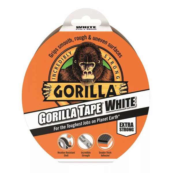 GORILLA GLUE Klebeband 10792912 Weißes Klebeband 3 -Layer Wetterfestes Klebeband, weiß, 27m x 48 mm
Kann aus Gründen der Qualitätssicherung nicht zurückgenommen werden! 1.