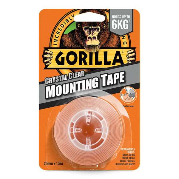 GORILLA GLUE Klebeband 164022 Gorilla Heavy Duty Montageband, kristallklares, doppeltes Klebeband, 25,4 mm x 1,52 m
Kann aus Gründen der Qualitätssicherung nicht zurückgenommen werden! 1.