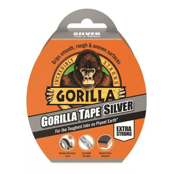 GORILLA GLUE Klebeband 682807 Gorilla -Klebeband Silber, Silber, Wasser und Wetter, Handgerissen, UV -Stehanstand, Textilverstärktes Klebeband, 11 m x 48 mm
Kann aus Gründen der Qualitätssicherung nicht zurückgenommen werden! 1.