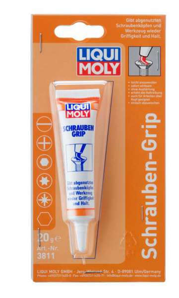 LIQUI-MOLY Screw head repairer 11298011 Screw head repair, 20g, again adhesion and hold to worn screw heads and tools. It acts immediately (without hardening). It can also be used above the head. Simply wipe it after use. There is no use of material at the head of the tool. To loosen all kinds of damaged screw head, whether straight, crossbar, hexagon, vibus, polygon vibus or torx screws.
Packing Type: Blister Pack
Cannot be taken back for quality assurance reasons! 1.