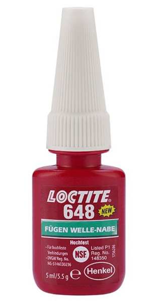 LOCTITE Bearing fixing 682613 Loctite® 648, Medium Strength, high heat resistant tap plug, 5 ml
Cannot be taken back for quality assurance reasons! 1.