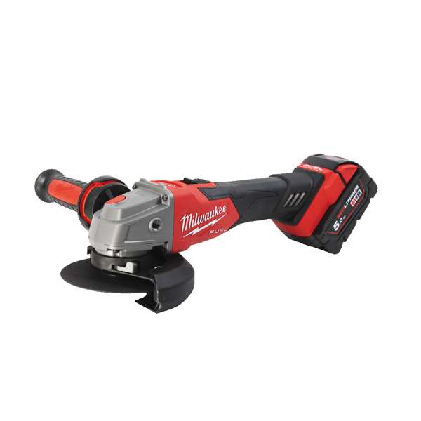 MILWAUKEE Disc grinder with battery 11325160 M18 FSAG125XB-502x Battery Corner Grinding 125mm, HD in Coffer (2x5.0ah/18V). Battery voltage: 18V, idle speed: 8500 /min, max cutting depth: 33, disc diameter: 125, axis: M14. Package contents: 2 x M18 B5 battery (18V 5.0AH), M12-18 FC charger, Heavy Duty Coffer, Fast Shop Cover, AVS Supplementary Handle, Flang Mother, Clamping Mother, Key, Protective Met