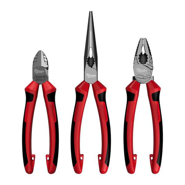 MILWAUKEE Pliers kit 11325492 Plot set, 3 pcs, side-hump, combined pliers, long-bearing pliers