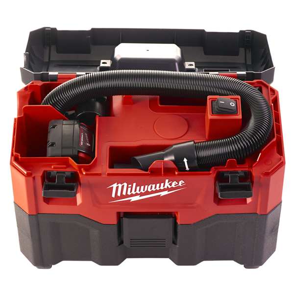 MILWAUKEE Akku-Staubsauger 11325146 M18 VC-2 Batteriestaubsauger (18 V). Batteriespannung: 18 V, Kapazität (Flüssigkeit): 7,5 l, Luftvolumen: 1300 l/min, max. Vakuum: 80 mbar, Schlauchdurchmesser: 41, Schlauchlänge: 0,47 m, Gewicht mit Batterie: 5,3 kg. Kompatible Batterie ohne M18, Batterie und Ladegerät! 1.