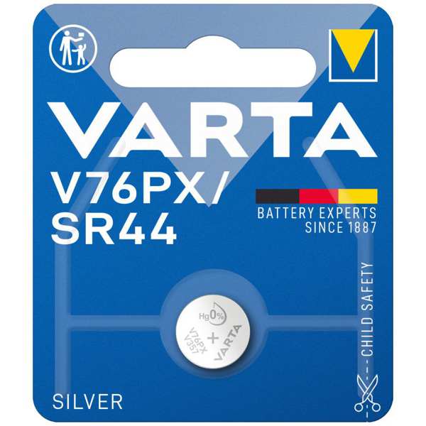 VARTA Batterie 124853 Knopfelement, Silber, V76PX, 1 PC 1.