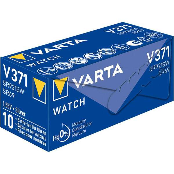 VARTA Batterie 11246995 V371/SR69/SR920SW Clockelement, Silberoxid, 10pcs Pack 1.