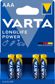 VARTA Batterie 124902 Mikro (LR03), (4 PCs) 1,5 V 1.