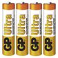 GP BATTERIES Batterie 10771109 GP Item Ultra LR03 4BL, GP Ultra Alkali Artikel AAA 4DB/Blister, Mikro -Ceruza AAA, 1,5 V 4.