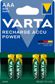 VARTA Batterie (wiederaufladbar) 124941 Mikro (800 mAh), 4 Packungen 1.