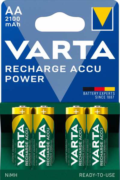 VARTA Batterie (wiederaufladbar) 124943 Bleistift (2100 MAH), 4 Packungen 1.