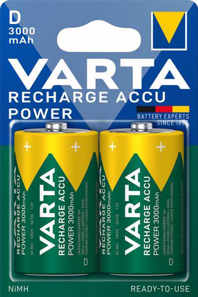 VARTA Batterie (wiederaufladbar) 124953 Goliath (3000 mAh), 2 Packungen 1.