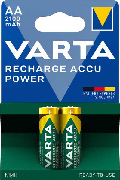 VARTA Batterie (wiederaufladbar) 124942 Bleistift (2100 mAh), 2 Packungen 1.