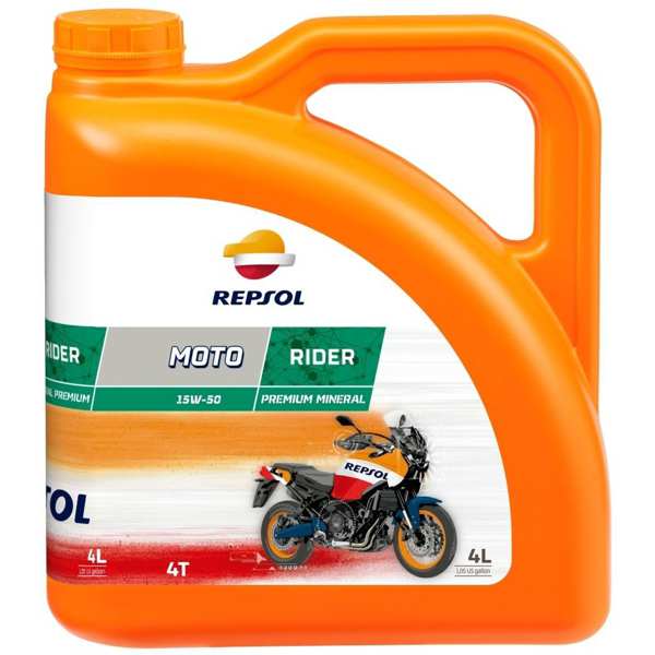 REPSOL Motorenöl (Motorrad) 11196757 Repsol Rider 4t 15W50 4L
Öl: Mineralöl, Viskositätsklasse SAE: SAE 15W-50, Gebindeart: Flasche, Inhalt [Liter]: 4, Herstellerfreigabe: JASO MA2, Spezifikation nach API: SL
Kann aus Gründen der Qualitätssicherung nicht zurückgenommen werden! 1.