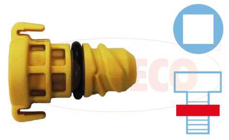 CORTECO Oil sump 11346793 Length [mm]: 40, Thread Size: 22, Supplementary Article/Info 2: with seal ring, Material: Plastic, Colour: Yellow, Spanner Size: 9, Packing Type: Bag