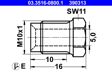 ATE Überwurfschraube 970908 5 Stk je Packung
Gewindemaß: M10x1, Bohrung-O [mm]: 5,0, Gewindelänge [mm]: 10,0, Länge über Alles [mm]: 16,0, Bördelform: E, Schlüsselweite 1 [mm]: 11 2.