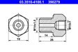 ATE Adapter, Bremsleitung 973203 5 Stk je Packung
Gewindemaß 1: M14x1,5, Gewindemaß 2: M10x1, Gewindeausführung: DIN 74235 Form FL, Länge [mm]: 14,0, Länge über Alles [mm]: 26,0, Schlüsselweite 1 [mm]: 19 2.