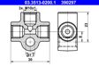 ATE Verbindungs-/Verteilerstück, R 973218 Form: T-Form (T-Stück), Anschlussanzahl: 3, Gewindemaß: M10x1, Gewindeausführung: DIN 74235 Form FL, Befestigungsart: Flanschbefestigung, Bohrung-O [mm]: 7,1, Lochabstand 1/Lochabstand 2: 8,0/23,0, Länge [mm]: 30,0 2.