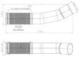 DINEX Flexibles Auspuffrohr 516984 Einbauposition: vorne, Inhalt [Liter]: 230, Höhe [mm]: 129, Breite [mm]: 129, Länge [mm]: 733, Material: Edelstahl, Abgasnorm: Euro 5 3.