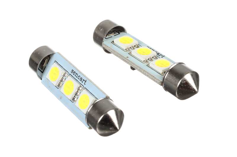 UNIX LED Bulb 10574118 Cannot be used in road traffic! White SMD LED, 42 mm, 3 LEDs, C5W, 2 pcs
Cannot be taken back for quality assurance reasons!