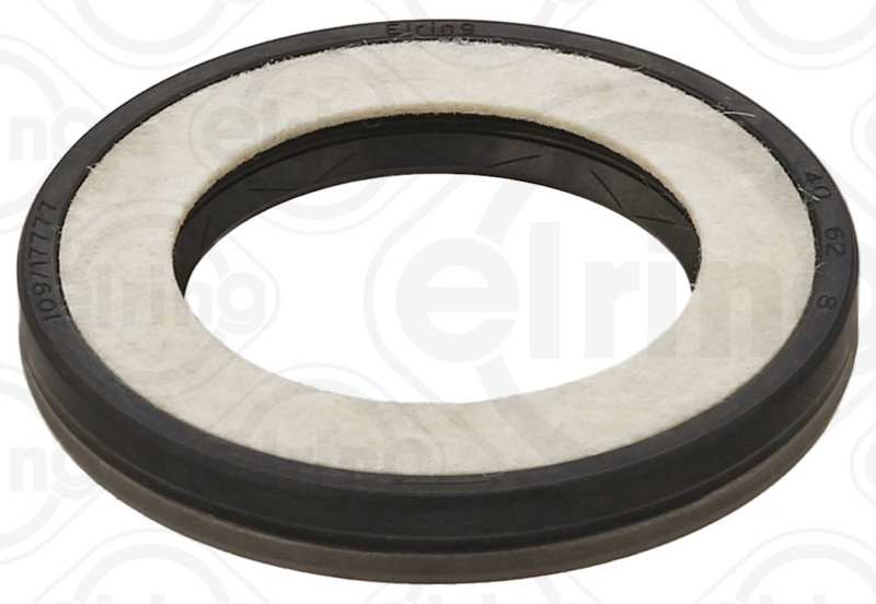 ELRING Transmission gear seal 11369208 Inner Diameter [mm]: 40, Outer Diameter [mm]: 62, Height [mm]: 8, Radial Shaft Seal Design: A/BS, Swirl Type: Alternating Twist, Material: ACM (Polyacrylate), Dust Cover: with dust lip, Transmission Type: 6-Speed Dual-Clutch Transmission, 7-Speed Dual-Clutch Transmission, Transmission Code: DQ381, DQ400E, DQ500 1.