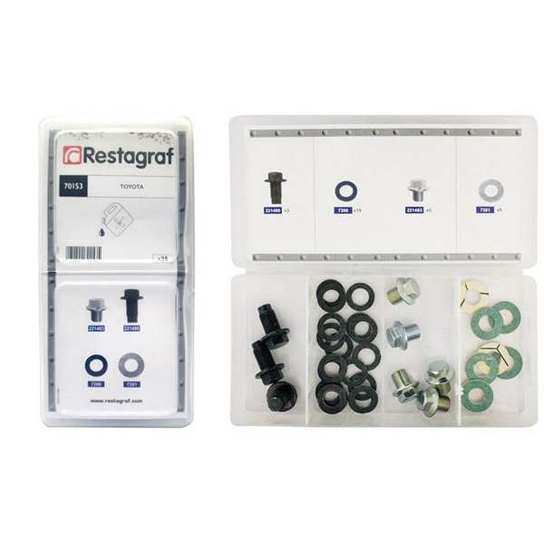 RESTAGRAF Oil drain plug kit 10997909 Oil screw and seal, M12, toyota models, 4 types, 35 pcs/set