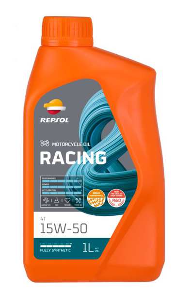 REPSOL Motorenöl (Motorrad) 11385471 Repsol Racing 4T 15W50 1L
Öl: Vollsynthetiköl, Viskositätsklasse SAE: SAE 15W-50, Gebindeart: Flasche, Inhalt [Liter]: 1, Herstellerfreigabe: JASO MA2, Spezifikation nach API: SN
Kann aus Gründen der Qualitätssicherung nicht zurückgenommen werden!