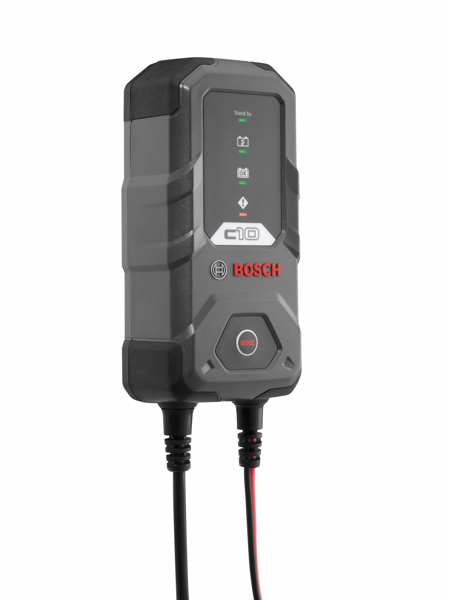 BOSCH Battery charger 11385476 C10 battery charger, 12 V, lead-acid, EFB, AGM, GEL, VRLA Filling Current: 3.5 A, Battery: 5 Ah-120 Ah
Width [mm]: 81, Height [mm]: 47, Input Voltage [V]: 12, Effective charging current [A]: 3,5, Length [mm]: 185 1.