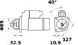 MAHLE ORIGINAL Starter 11172760 Spannung [V]: 12, Starterleistung [kW]: 3,0, Zähnezahl: 10, Flansch-O [mm]: 89,0, Anzahl der Befestigungsbohrungen: 3, Durchmesser der Befestigungspunkte [mm]: 127,0, Bohrung-O 1 [mm]: 10,9, Drehrichtung: Drehrichtung im Uhrzeigersinn, für Schwungradtiefe [mm]: 32,5, Zahnteilung [mm]: 15,42, Klemme: 31, Ergänzungsartikel/Ergänzende Info 2: mit Spritzwasserschutz 2.