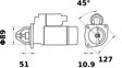 MAHLE ORIGINAL Starter 11172789 Spannung [V]: 12, Starterleistung [kW]: 3,1, Zähnezahl: 9, Flansch-O [mm]: 89,0, Anzahl der Befestigungsbohrungen: 3, Durchmesser der Befestigungspunkte [mm]: 127,0, Bohrung-O 1 [mm]: 10,9, Drehrichtung: Drehrichtung im Uhrzeigersinn, für Schwungradtiefe [mm]: 51,0, Zahnteilung [mm]: 14,36 2.