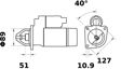 MAHLE ORIGINAL Starter 11172785 Spannung [V]: 12, Starterleistung [kW]: 2,8, Zähnezahl: 10, Flansch-O [mm]: 89,0, Anzahl der Befestigungsbohrungen: 3, Durchmesser der Befestigungspunkte [mm]: 127,0, Bohrung-O 1 [mm]: 10,9, Drehrichtung: Drehrichtung im Uhrzeigersinn, für Schwungradtiefe [mm]: 51,0, Zahnteilung [mm]: 15,42, Klemme: 31 2.