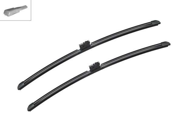 BOSCH Wiper blades 384408 Set
Length 1 [mm]: 550, Length 2 [mm]: 550, Wiper blade type: Flat wiper blade, Left-/right-hand drive vehicles: for left-hand drive vehicles 1.