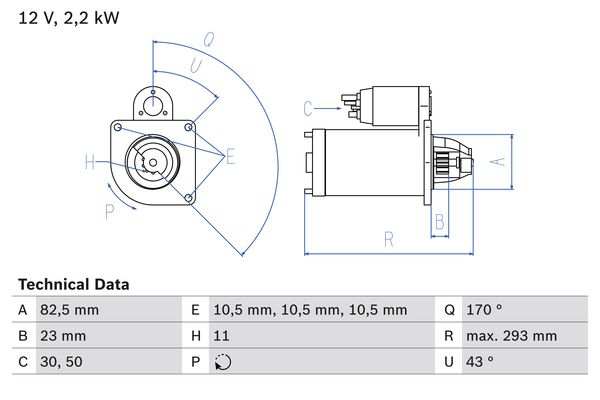 BOSCH Starter 481994 Überholt
Spannung [V]: 12, Starterleistung [kW]: 2,2, Anzahl der Befestigungsbohrungen: 3, Anzahl der Gewindebohrungen: 0, Zähnezahl: 11, Klemme: 50, 30, Flansch-O [mm]: 82,5, Drehrichtung: Drehrichtung im Uhrzeigersinn, Ritzel-Grundposition [mm]: 23, Starterausführung: eigengelagert, Bohrung-O [mm]: 10,5, Bohrung-O 2 [mm]: 10,5, Bohrung-O 3 [mm]: 10,5, Länge [mm]: 293, Lage/Grad: rechts, Befestigungswinkel [Grad]: 43, Winkelmaß Maulöffnung [Grad]: 170, Winkelmaß Befestigungsbohrung [Grad]: 43