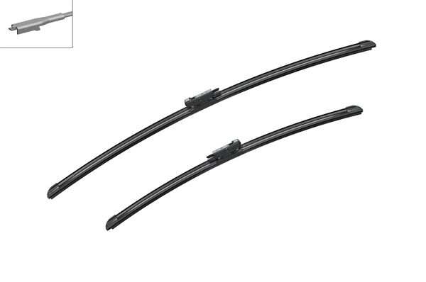 BOSCH Wiper blades 721238 AeroTwin
Length 1 [mm]: 700, Length 2 [mm]: 550, Wiper blade type: Flat wiper blade, Left-/right-hand drive vehicles: for left-hand drive vehicles 1.