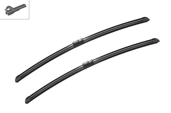 BOSCH Wiper blades 72432 Aerotwin, 650/650mm (1 pair)
Length 1 [mm]: 650, Length 2 [mm]: 650, Wiper blade type: Flat wiper blade, Left-/right-hand drive vehicles: for left-hand drive vehicles 1.