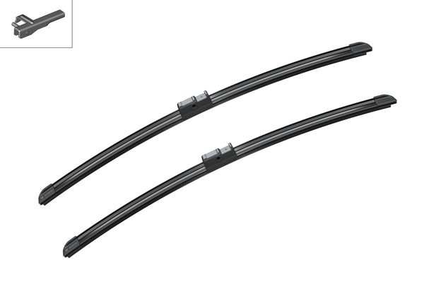 BOSCH Wiper blades 72435 530/530mm (1pair)
Length 1 [mm]: 530, Length 2 [mm]: 530, Wiper blade type: Flat wiper blade, Left-/right-hand drive vehicles: for left-hand drive vehicles 1.