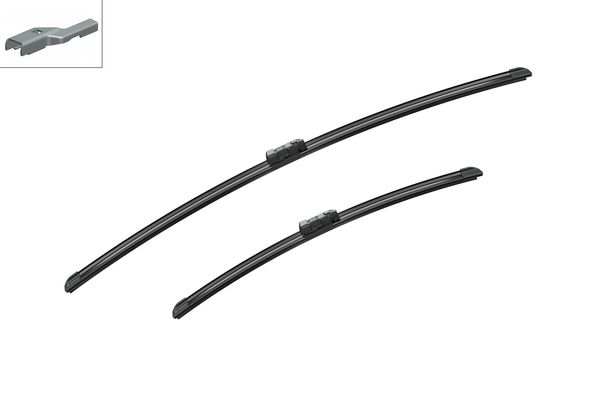 BOSCH Wiper blades 72309 Length 1 [mm]: 750, Length 2 [mm]: 500, Wiper blade type: Flat wiper blade, Left-/right-hand drive vehicles: for left-hand drive vehicles 1.