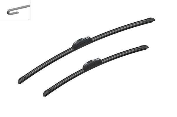 BOSCH Wiper blades 72455 Aerotwin-Retrofit, 600/475mm (1 pair)
Fitting Position: Front, Length 1 [mm]: 600, Length 2 [mm]: 475, Wiper blade type: Flat wiper blade, Left-/right-hand drive vehicles: for left-hand drive vehicles 1.