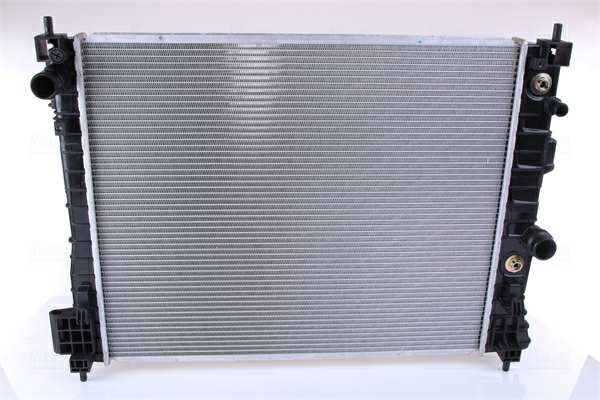 NISSENS Radiator 10371886 Cooling fins material: Aluminium, Core Depth [mm]: 26, Core Length [mm]: 620, Core Width [mm]: 507, Inlet O [mm]: 34,5, Outlet O [mm]: 38,5, Radiator type: Brazed cooling fins, Supplementary Article/Info 2: without expansion tank, Supplementary Article/Supplementary Info: without gasket/seal, Water Tank Material (radiator): Plastic 1.