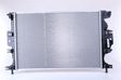 NISSENS Radiator 10371880 Cooling fins material: Aluminium, Core Depth [mm]: 16, Core Length [mm]: 670, Core Width [mm]: 449, Inlet O [mm]: 34, Outlet O [mm]: 34, Radiator type: Brazed cooling fins, Supplementary Article/Info 2: without cap, without expansion tank, Supplementary Article/Supplementary Info: with gaskets/seals, Water Tank Material (radiator): Plastic Technical Information: Radiator with 5mm system-Advanced technology with higher power effect 3.