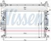 NISSENS Radiator 10371881 Cooling fins material: Aluminium, Core Depth [mm]: 26, Core Length [mm]: 670, Core Width [mm]: 448, Inlet O [mm]: 34, Outlet O [mm]: 34, Radiator type: Brazed cooling fins, Supplementary Article/Info 2: without expansion tank, Supplementary Article/Supplementary Info: without gasket/seal, Water Tank Material (radiator): Plastic Technical Information: Radiator with 5mm system-Advanced technology with higher power effect 6.